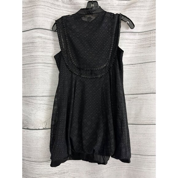 Mieko Mellucci Sleeveless Bubble Dress W/ Silver Polka Dot Silver Size S - Picture 4 of 4